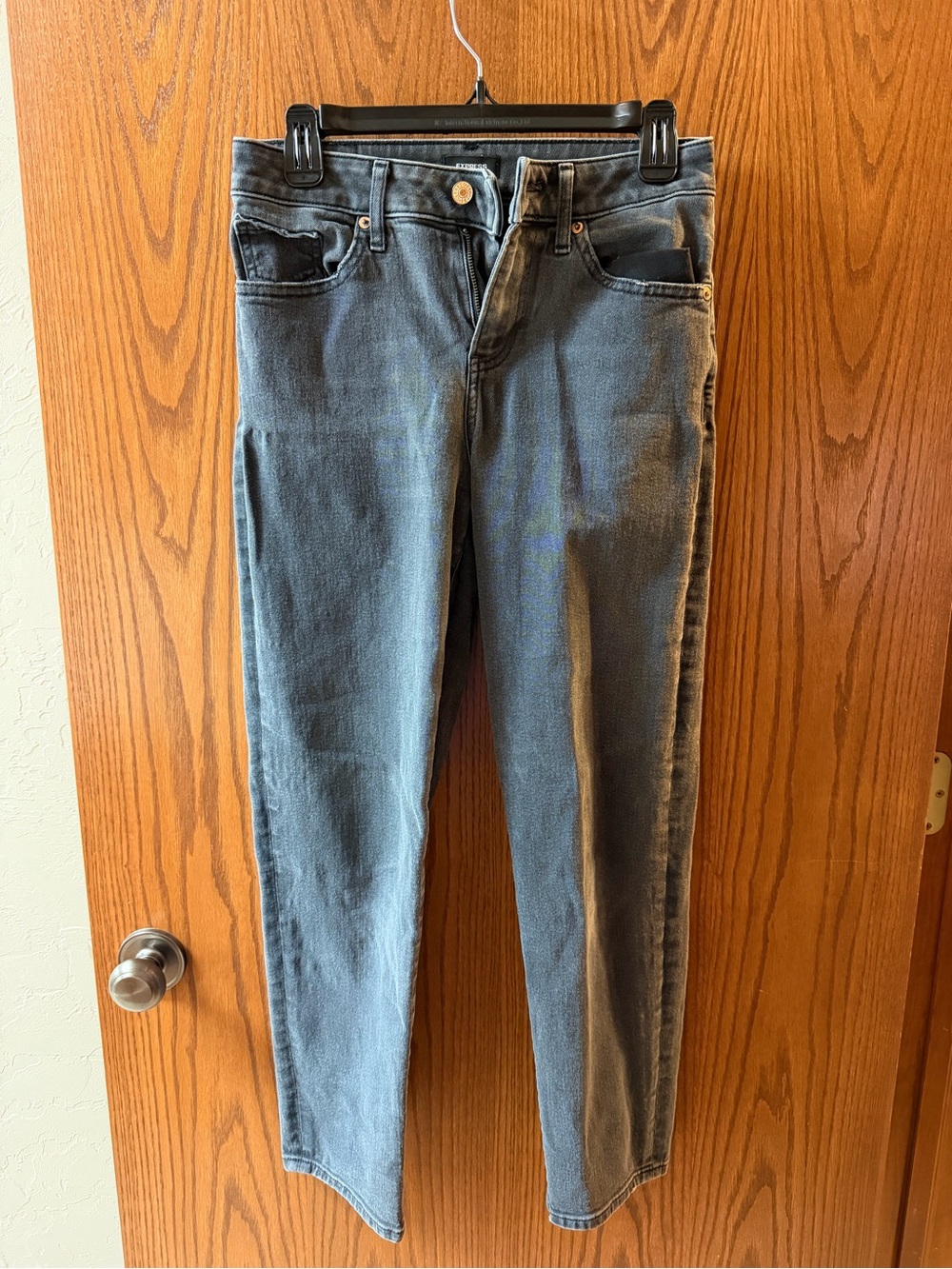 Express Women’s Skinny Jeans in Washed Gray-Blue